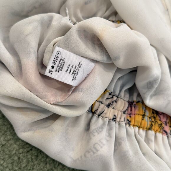 Derek Lam 10 Crosby Map Print T Shirt Midi Dress Italy Short Sleeve Bow Tie Sz 8 - Picture 11 of 11